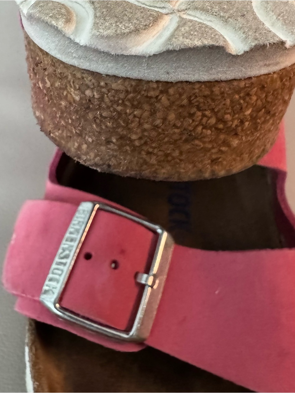 Birkenstock Raspberry Suede Double-Buckle Slides - Picture 2 of 4